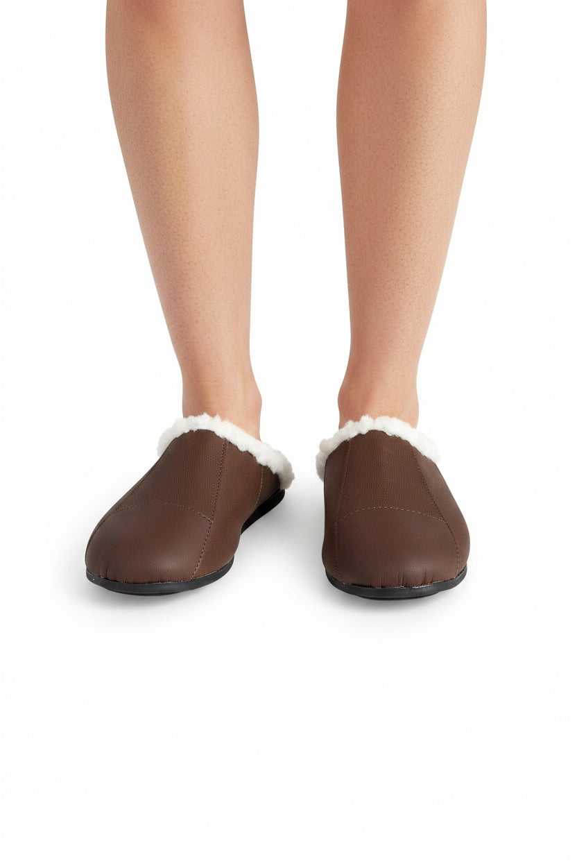 Chinelo pantufa em couro unissex forrada com pelo 6101 — Enluaze, foto 7