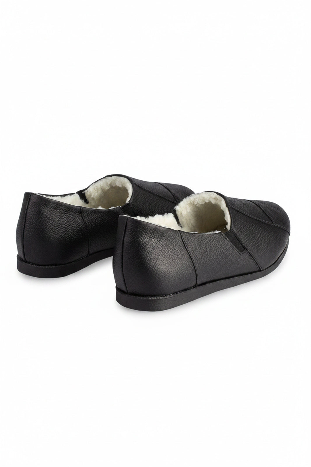 Sapatilha pantufa em couro unissex forrada com pelo 6103