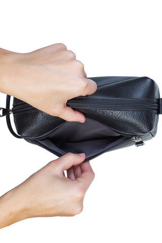 Necessaire masculina em couro floater Daily 10x20x8cm