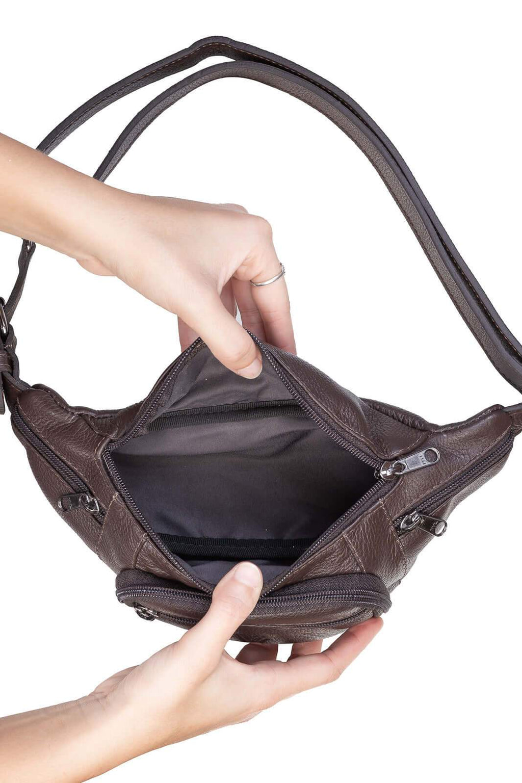 Pochete masculina de couro floater David - Enluaze