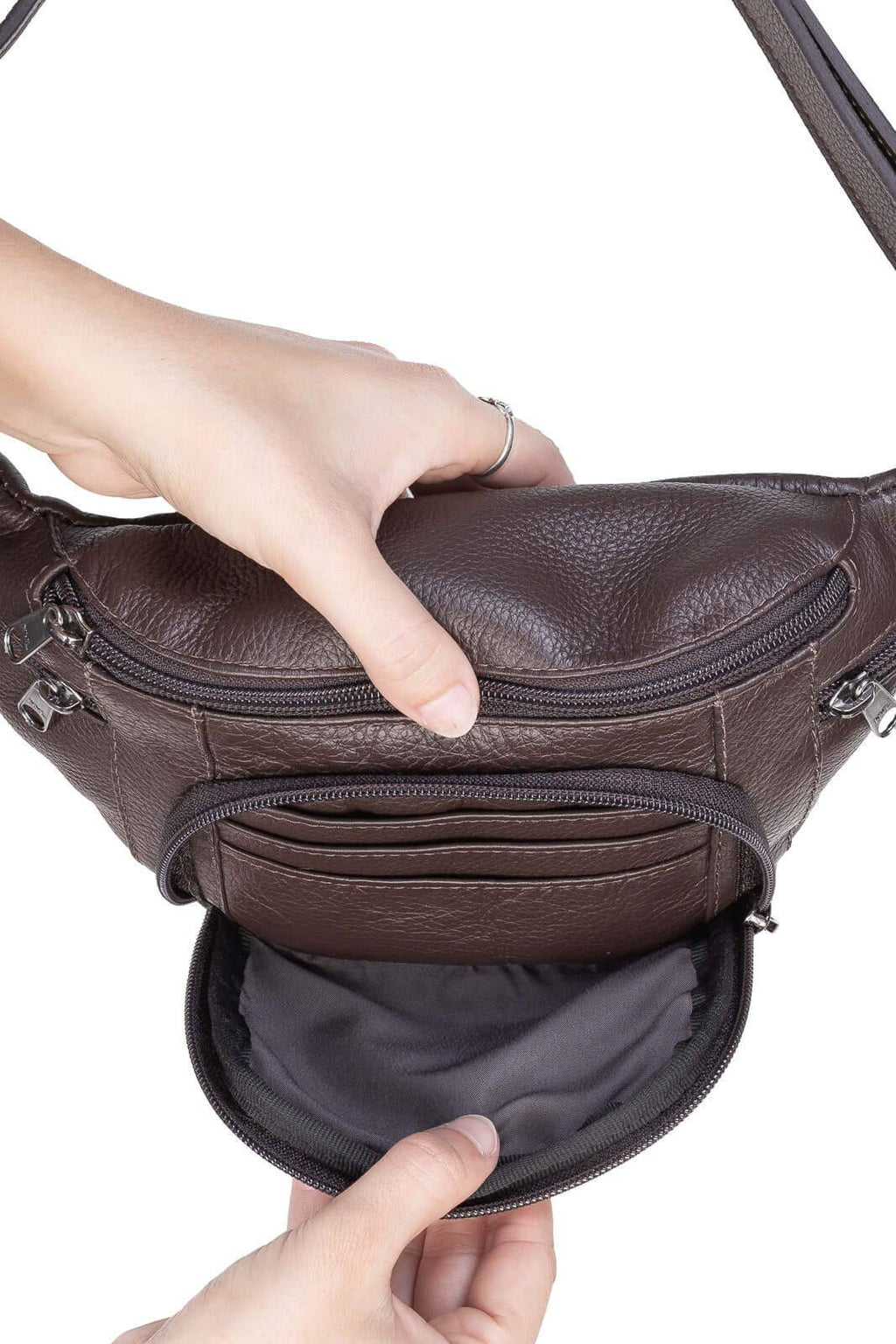 Pochete masculina de couro floater David - Enluaze