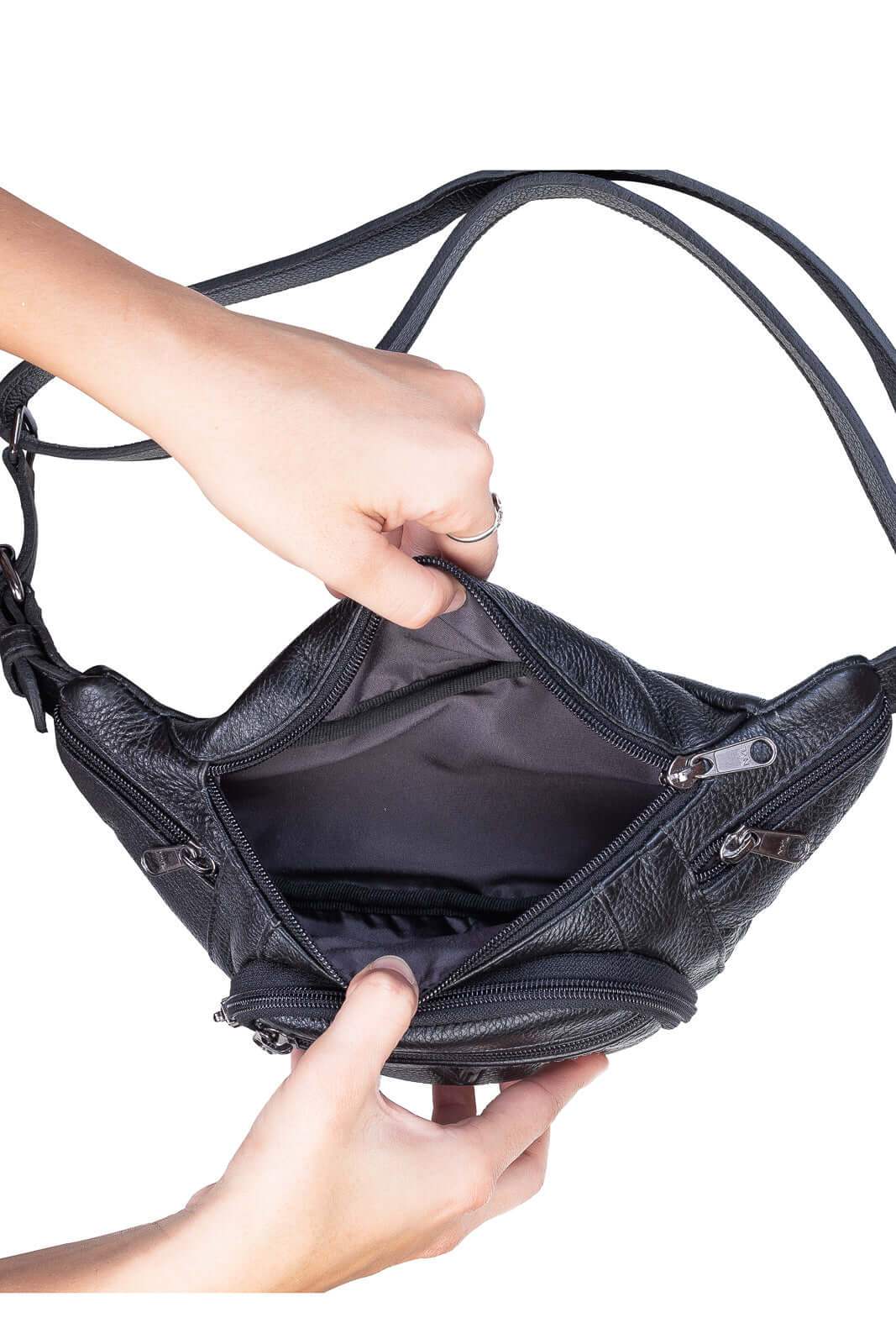 Pochete masculina de couro floater David - Enluaze