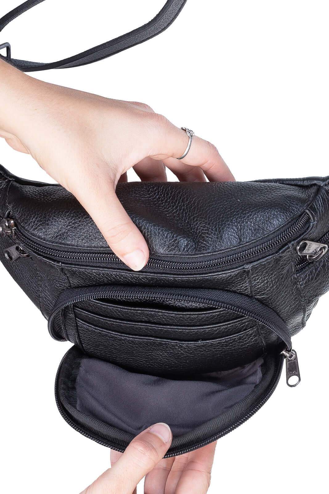 Pochete masculina de couro floater David - Enluaze