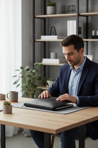 Pasta envelope para documentos couro italiano Luis