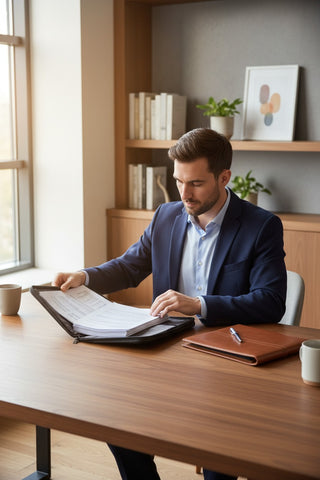 Pasta envelope para documentos couro italiano Luis