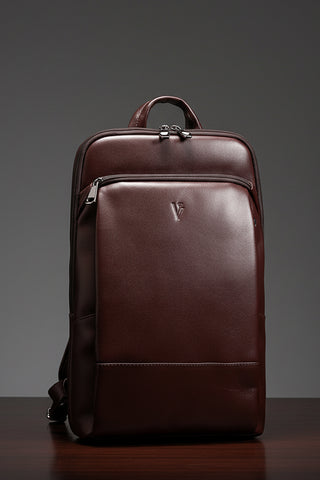 Mochila masculina slim para notebook couro italiano Otávio