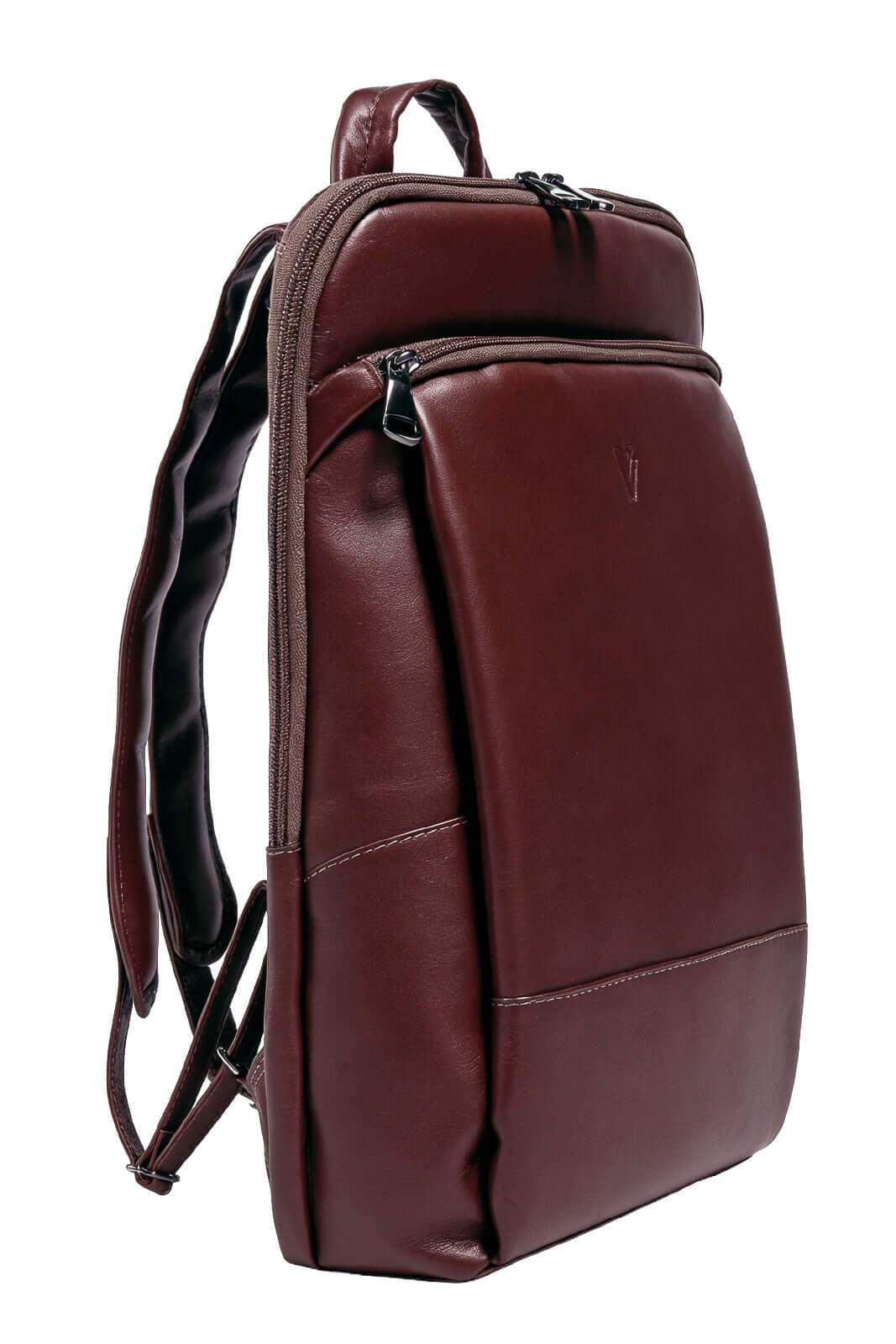 Mochila masculina slim para notebook couro italiano Otávio - Enluaze