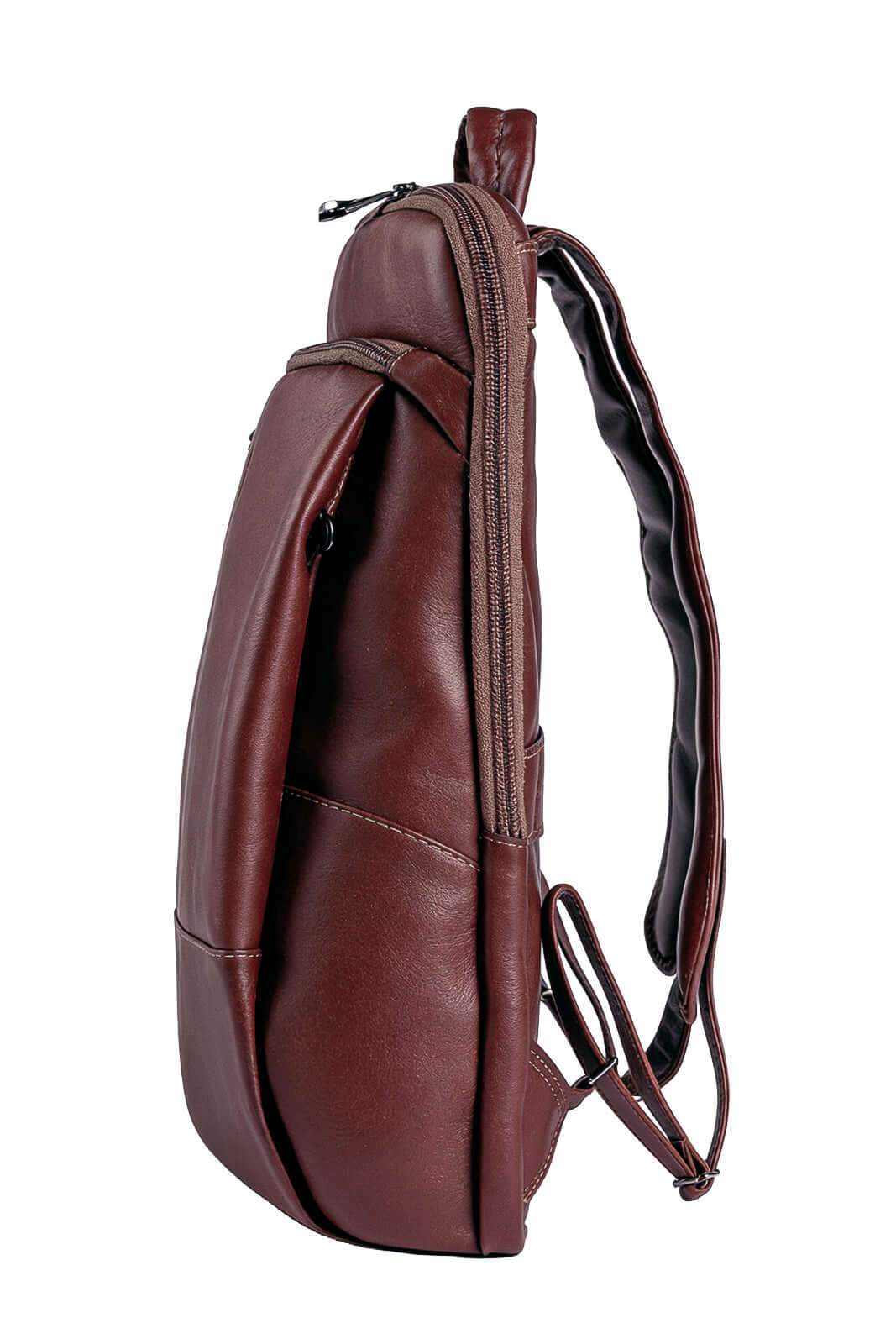 Mochila masculina slim para notebook couro italiano Otávio - Enluaze
