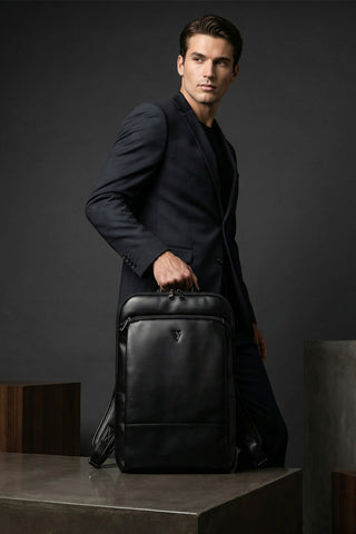 Mochila masculina slim para notebook couro italiano Otávio