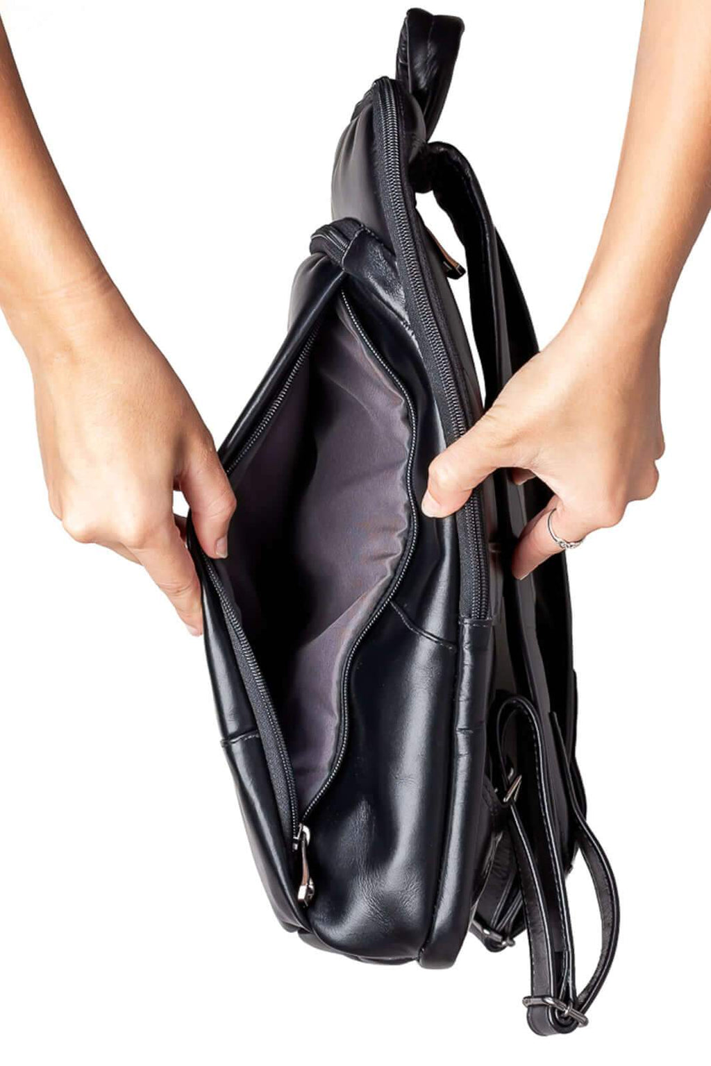 Mochila masculina slim para notebook couro italiano Otávio - Enluaze