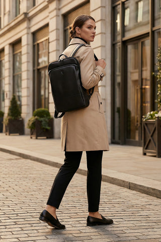 Mochila masculina slim para notebook couro italiano Otávio