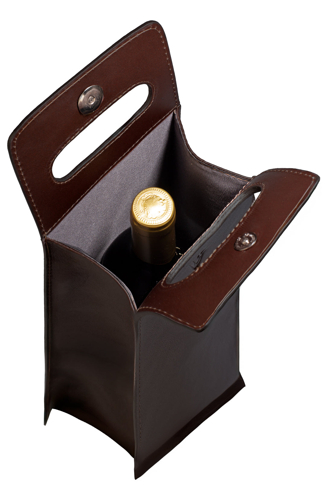 Porta-vinho individual em couro italiano