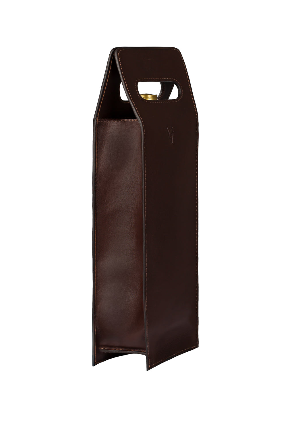 Porta-vinho individual em couro italiano
