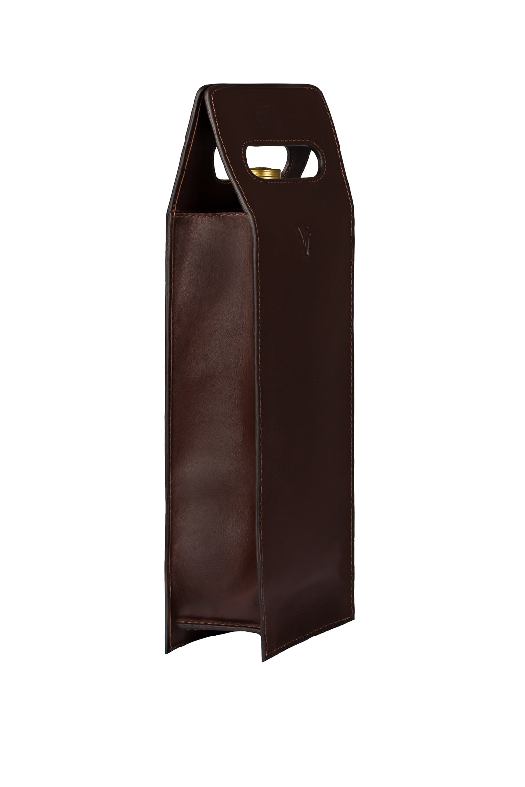Porta-vinho individual em couro italiano