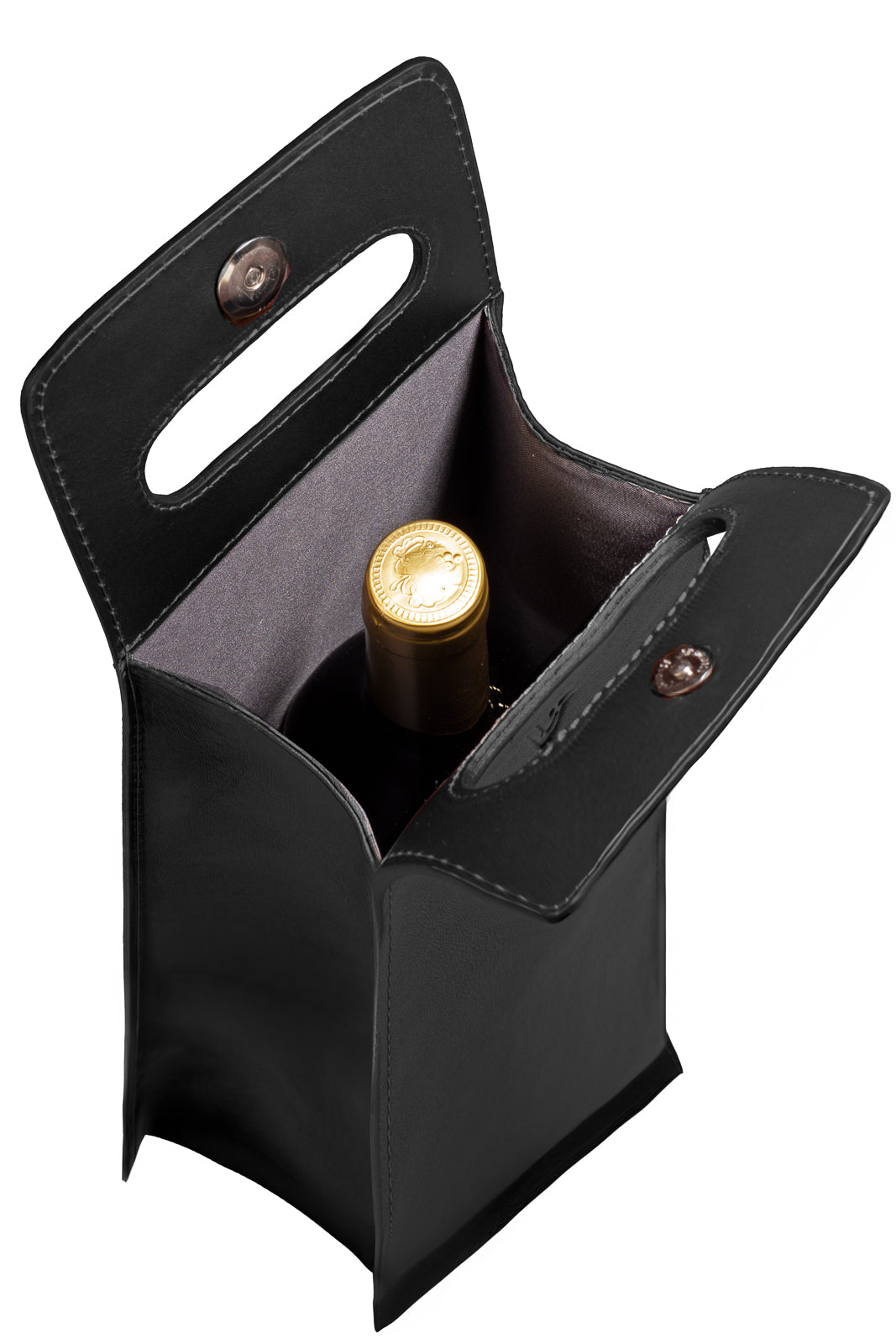 Porta-vinho individual em couro italiano