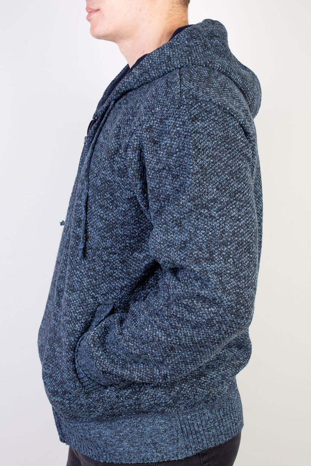 Jaqueta de malha térmica masculina com capuz 90149 - Enluaze