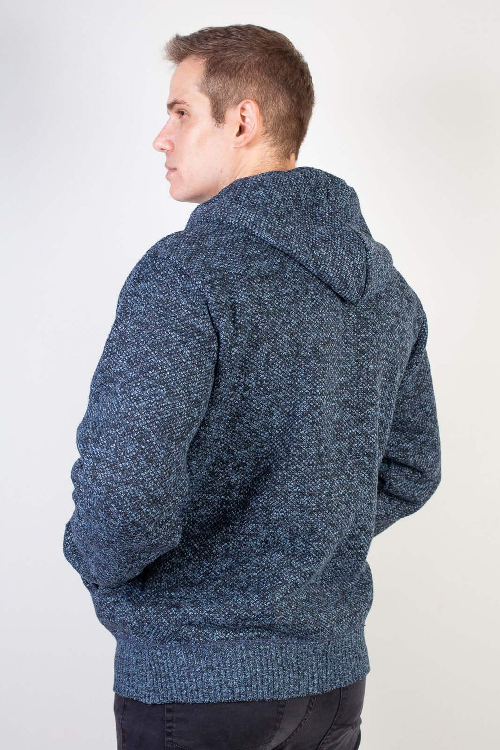 Jaqueta de malha térmica masculina com capuz 90149 - Enluaze