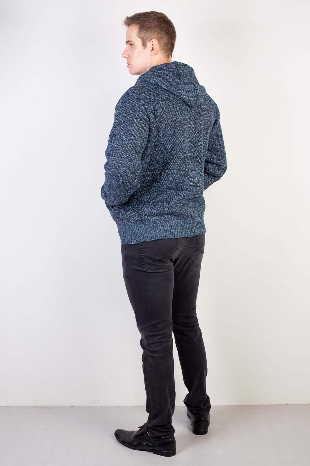 Jaqueta de malha térmica masculina com capuz 90149 - Enluaze