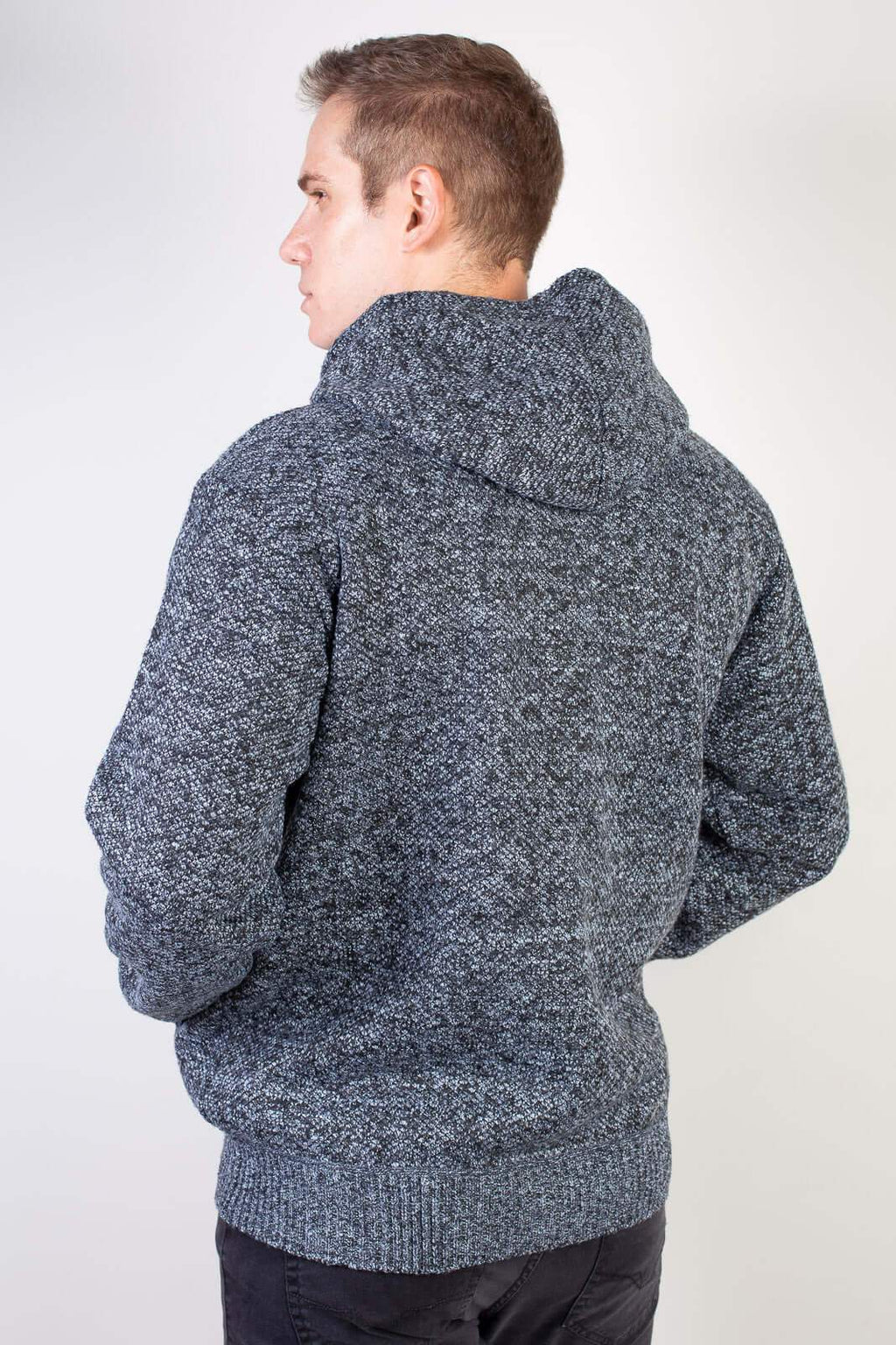 Jaqueta de malha térmica masculina com capuz 90149 - Enluaze