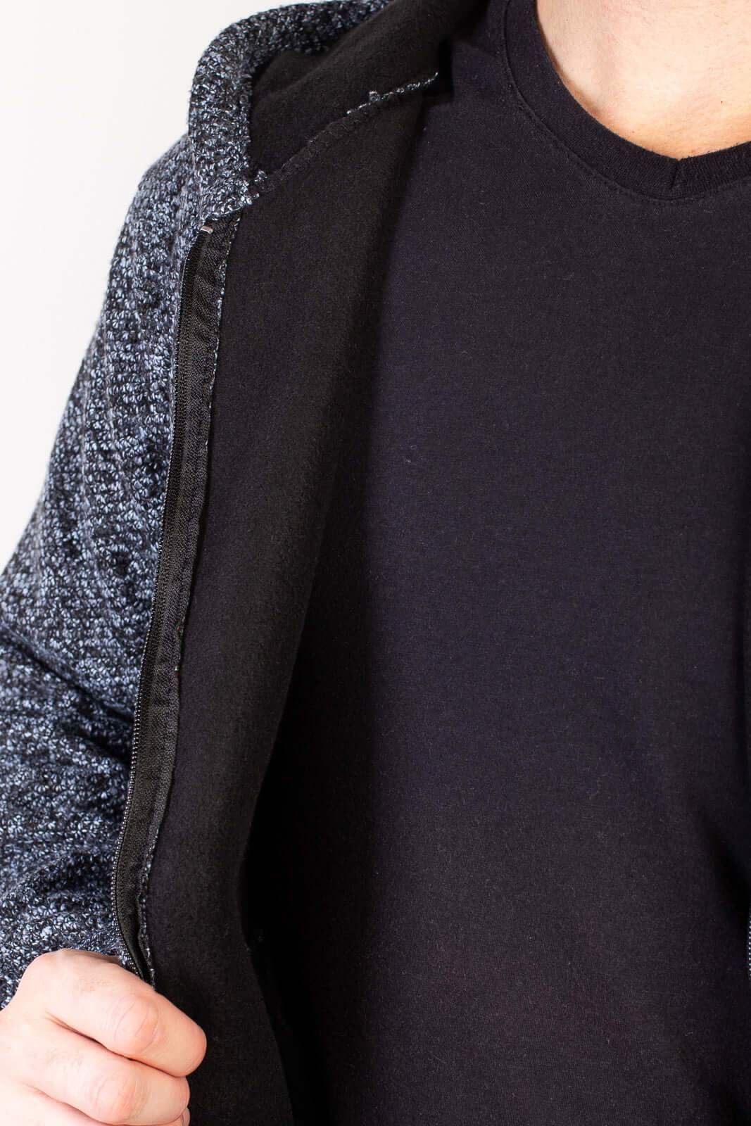 Jaqueta de malha térmica masculina com capuz 90149 - Enluaze