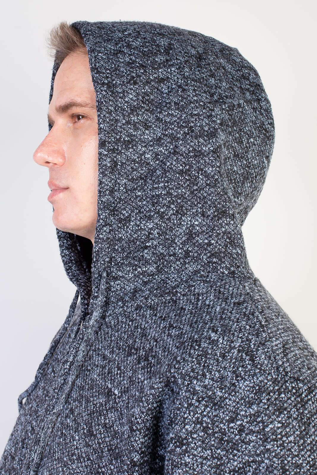 Jaqueta de malha térmica masculina com capuz 90149 - Enluaze