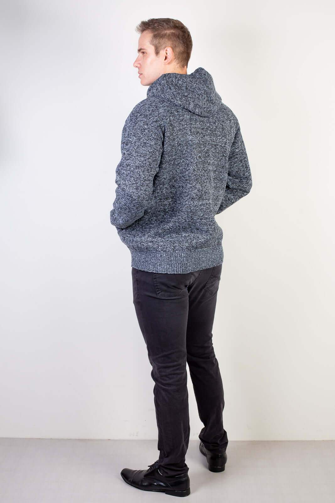 Jaqueta de malha térmica masculina com capuz 90149 - Enluaze