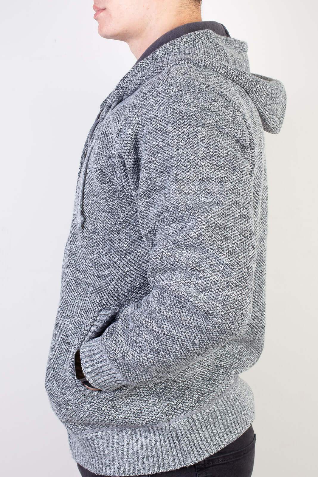 Jaqueta de malha térmica masculina com capuz 90149 - Enluaze