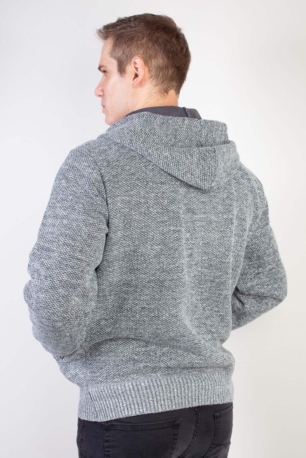 Jaqueta de malha térmica masculina com capuz 90149 - Enluaze