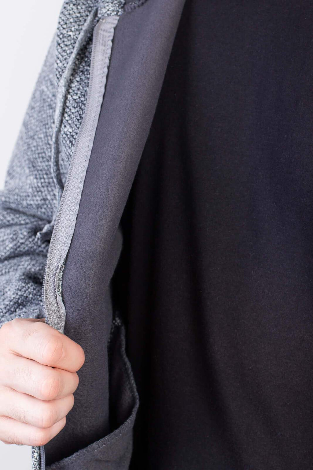 Jaqueta de malha térmica masculina com capuz 90149 - Enluaze