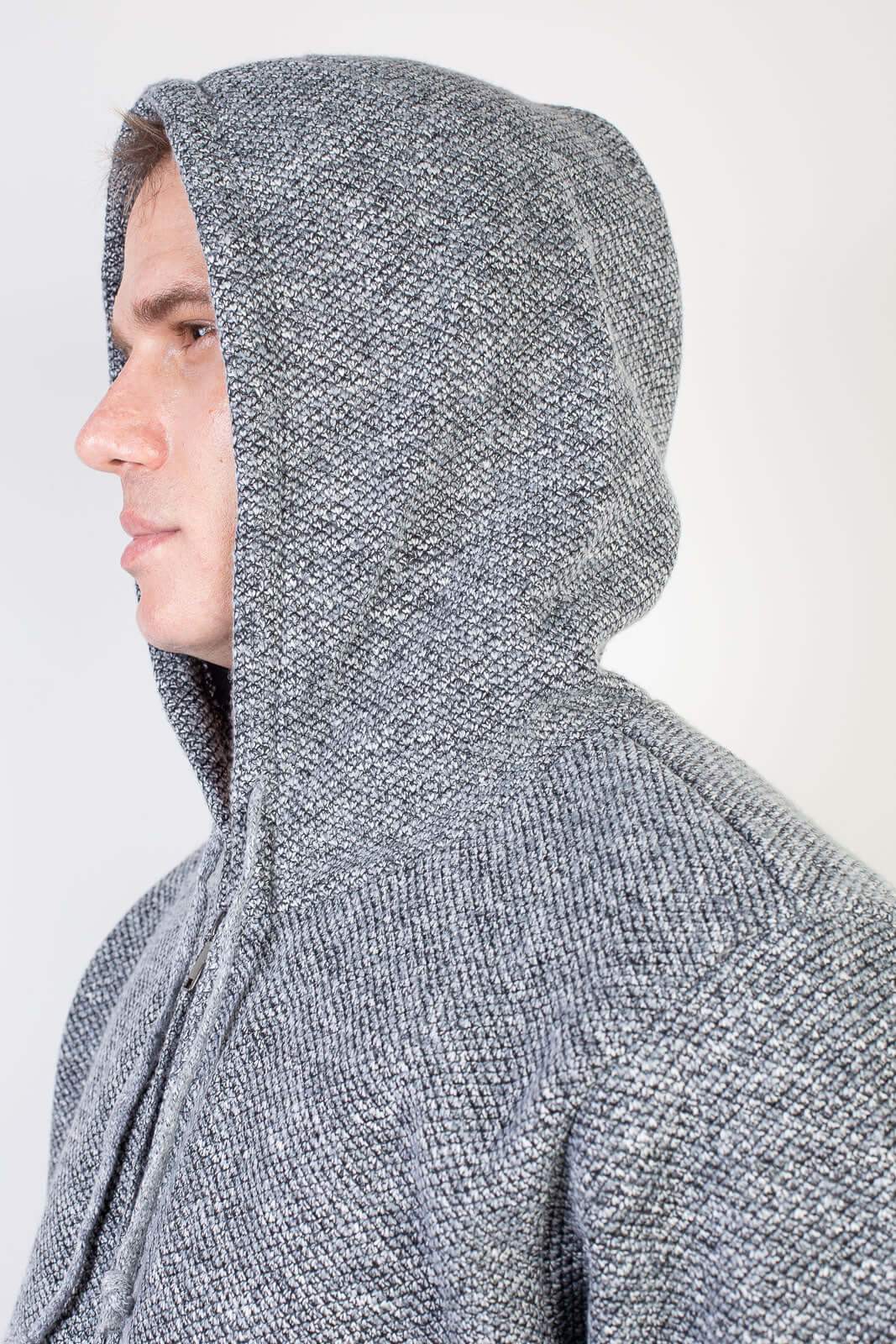 Jaqueta de malha térmica masculina com capuz 90149 - Enluaze