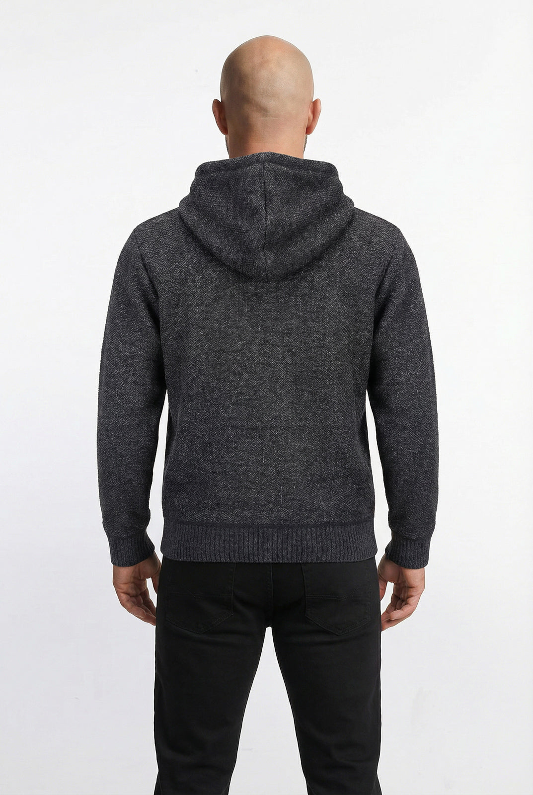 Jaqueta de malha térmica masculina com capuz 90149