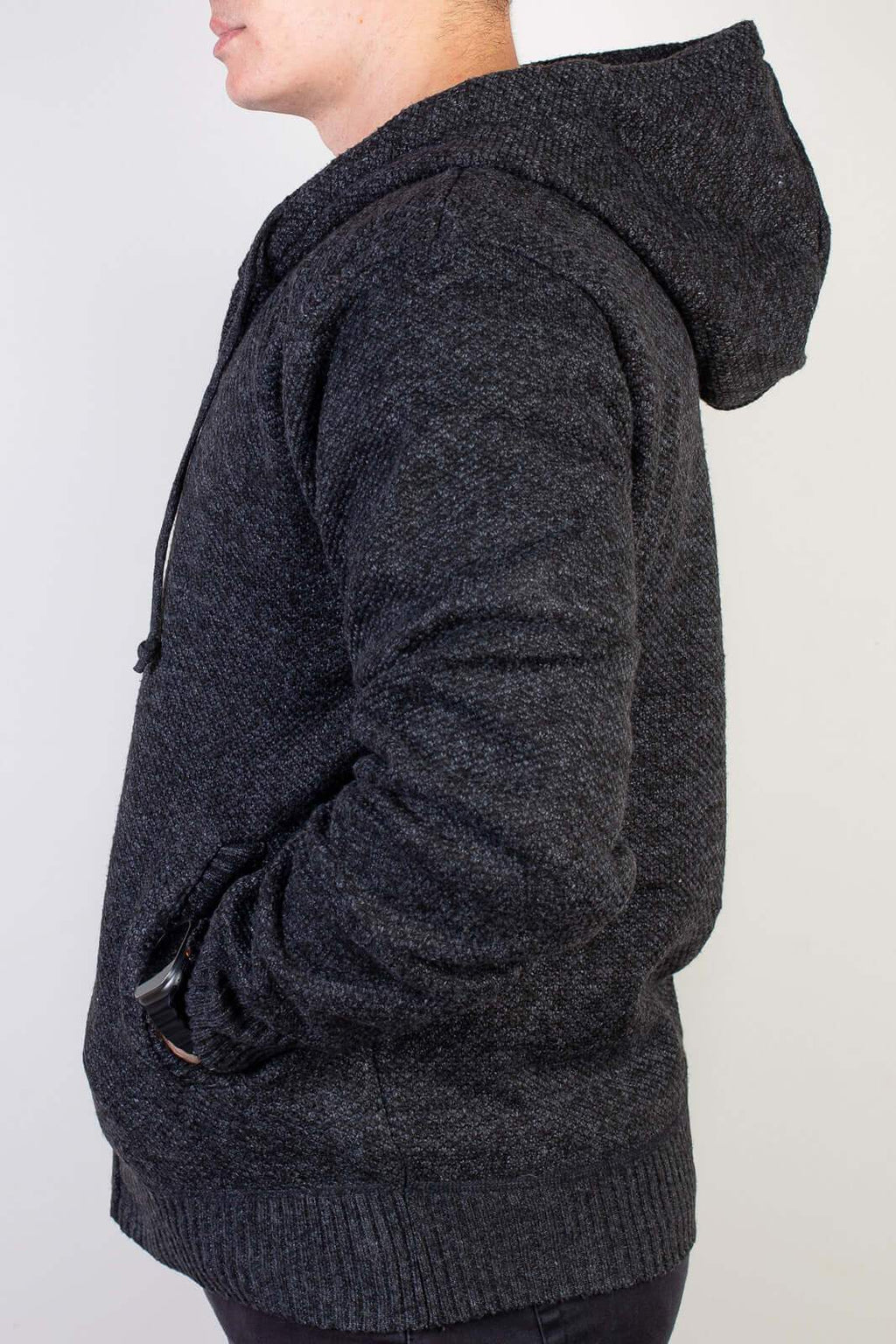 Jaqueta de malha térmica masculina com capuz 90149 - Enluaze