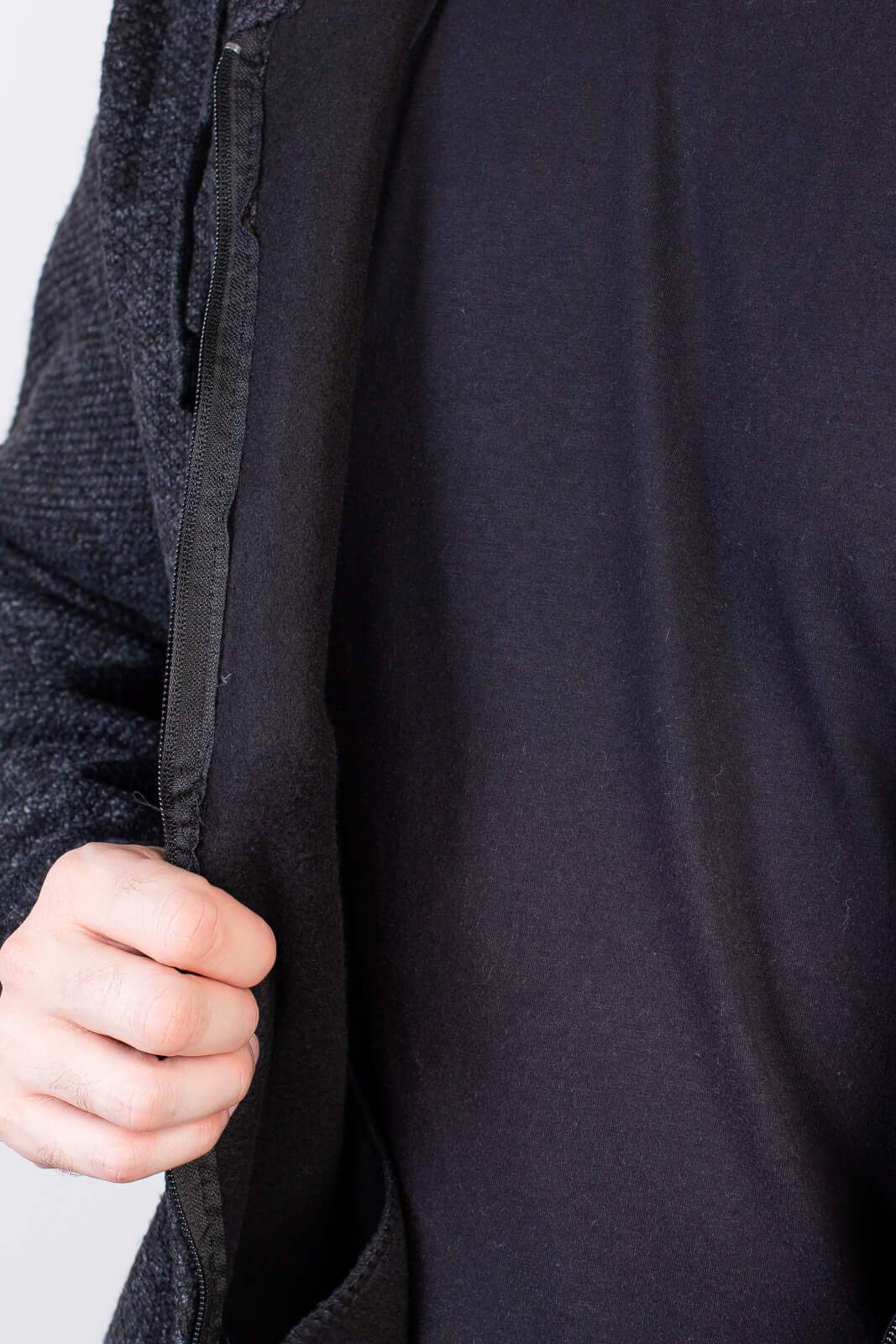 Jaqueta de malha térmica masculina com capuz 90149 - Enluaze