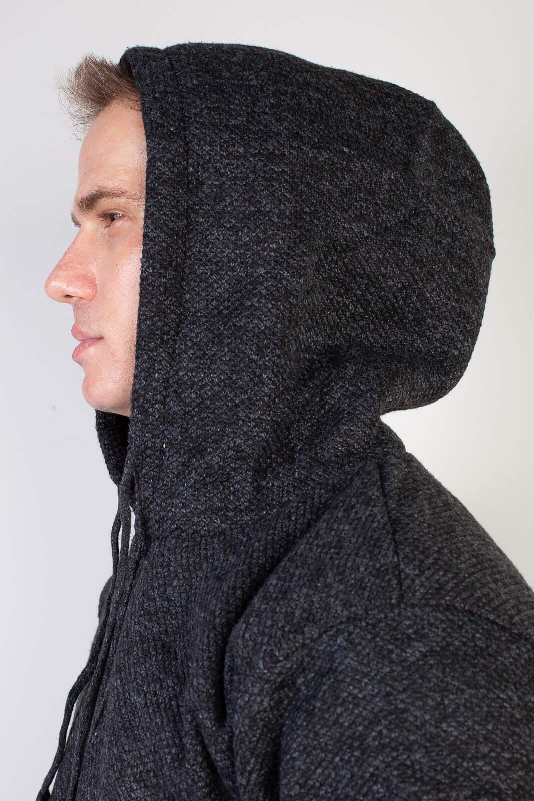 Jaqueta de malha térmica masculina com capuz 90149 - Enluaze