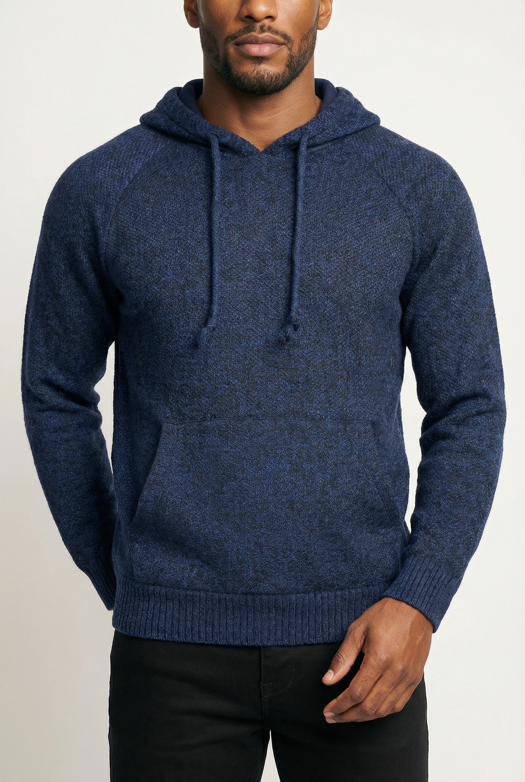 Blusão grosso de malha masculino com capuz 90150