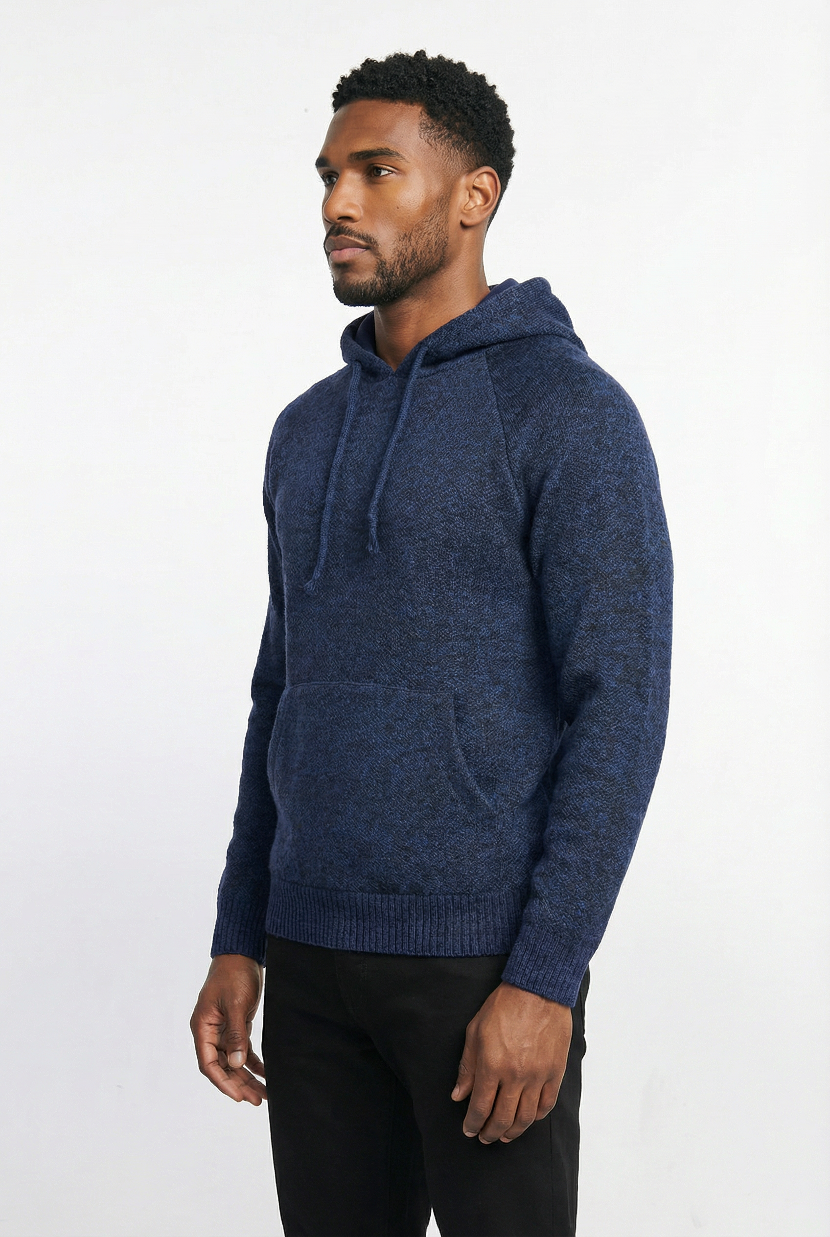 Blusão grosso de malha masculino com capuz 90150