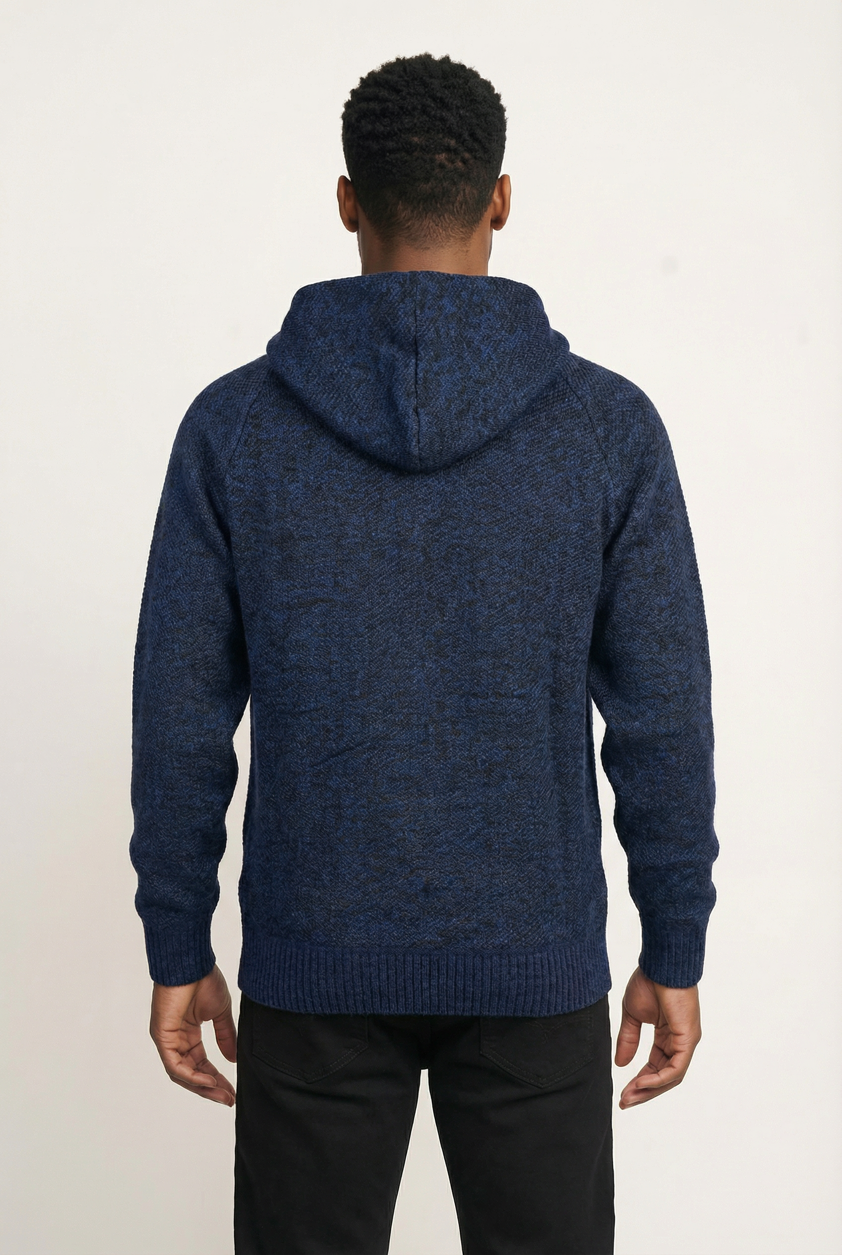 Blusão grosso de malha masculino com capuz 90150