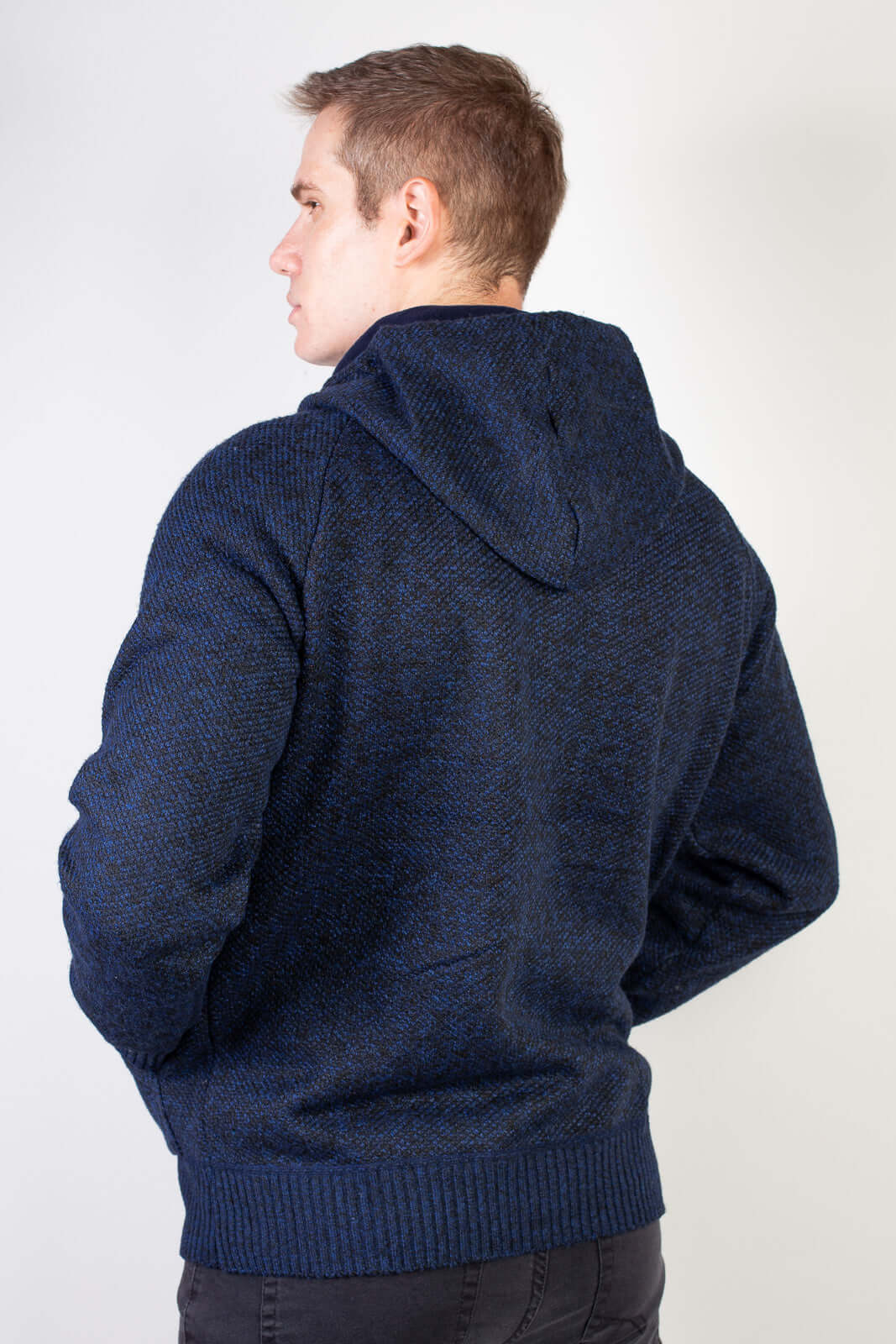 Blusão grosso de malha masculino com capuz 90150 - Enluaze