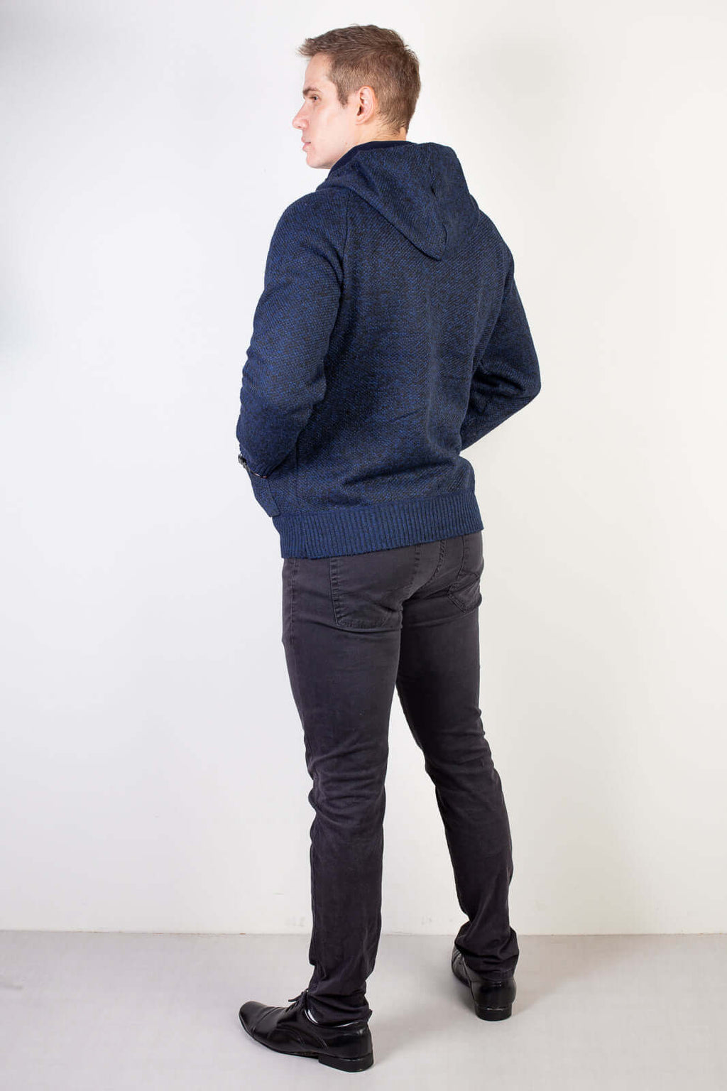 Blusão grosso de malha masculino com capuz 90150 - Enluaze