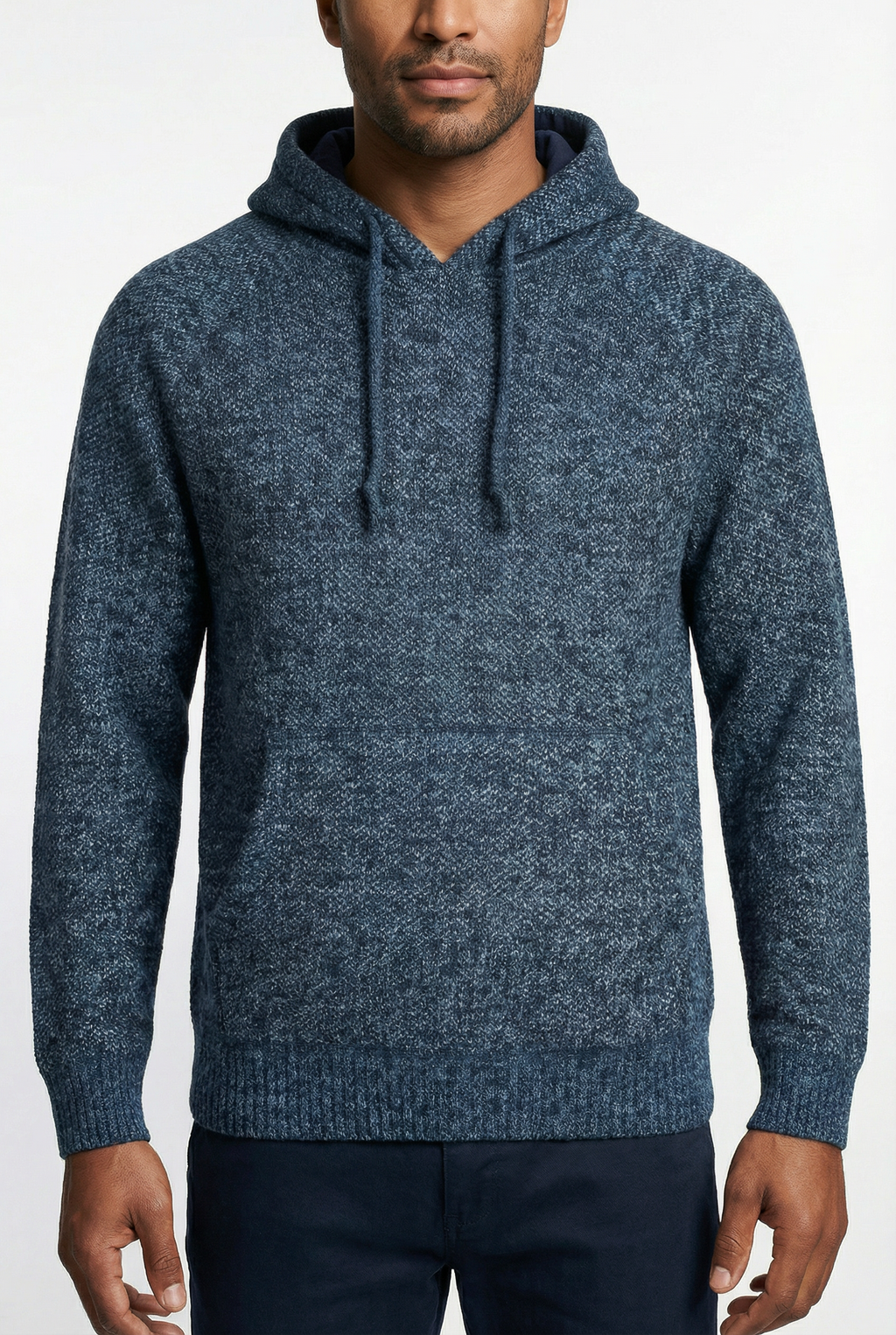 Blusão grosso de malha masculino com capuz 90150