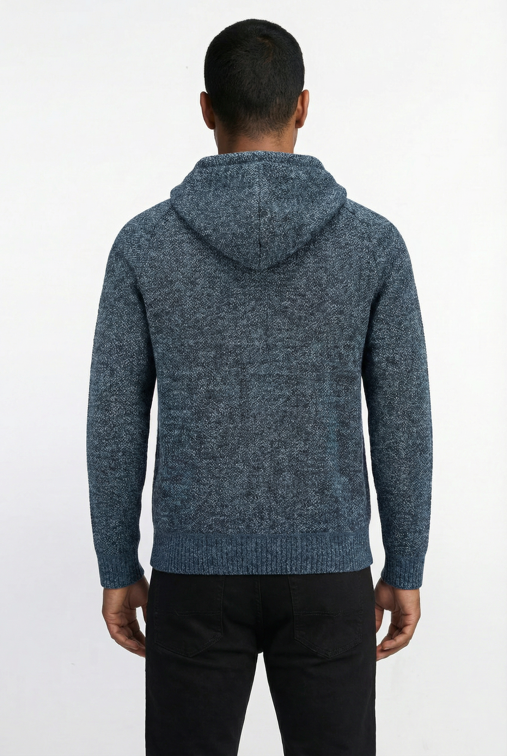 Blusão grosso de malha masculino com capuz 90150