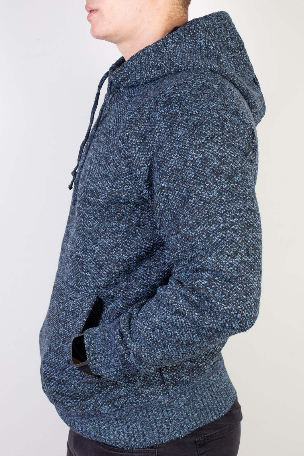 Blusão grosso de malha masculino com capuz 90150 - Enluaze