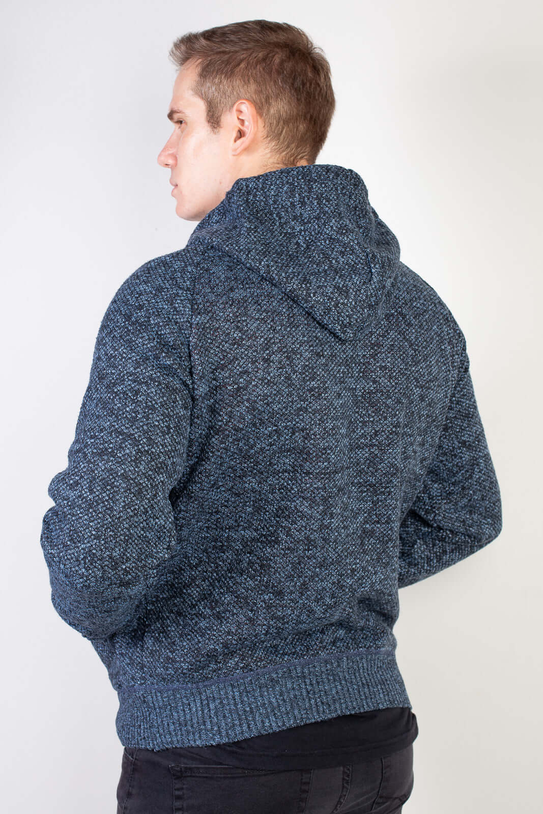 Blusão grosso de malha masculino com capuz 90150 - Enluaze