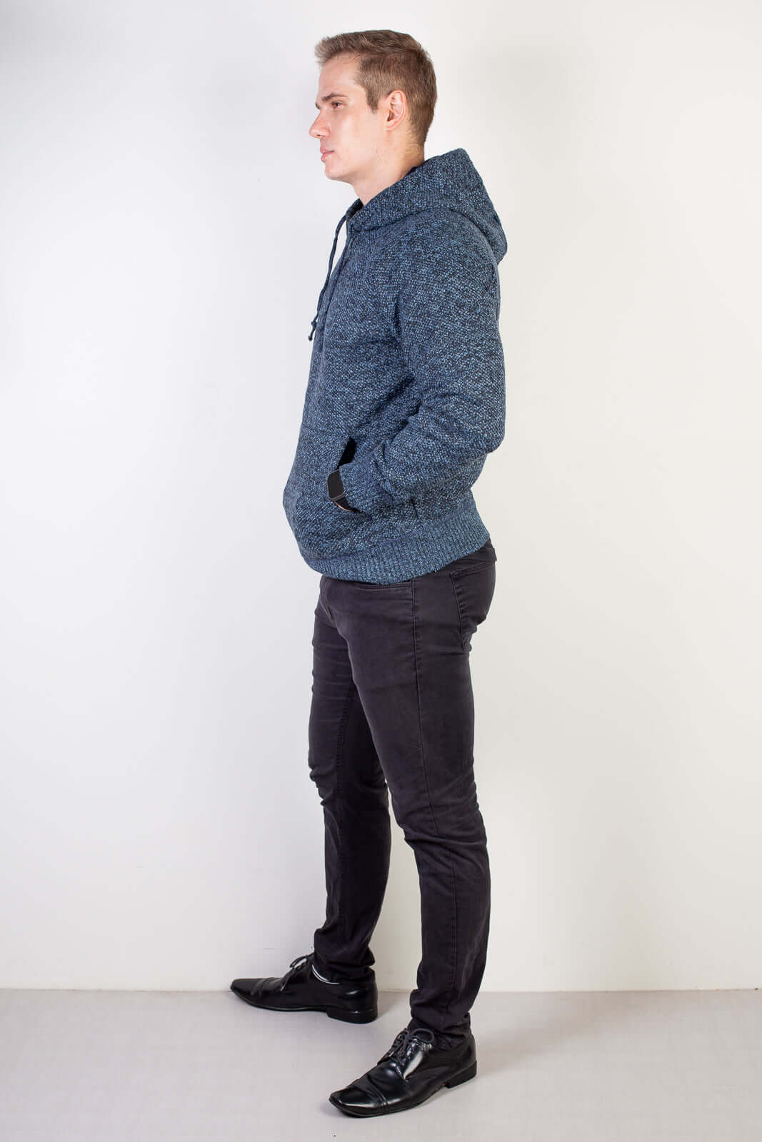 Blusão grosso de malha masculino com capuz 90150 - Enluaze