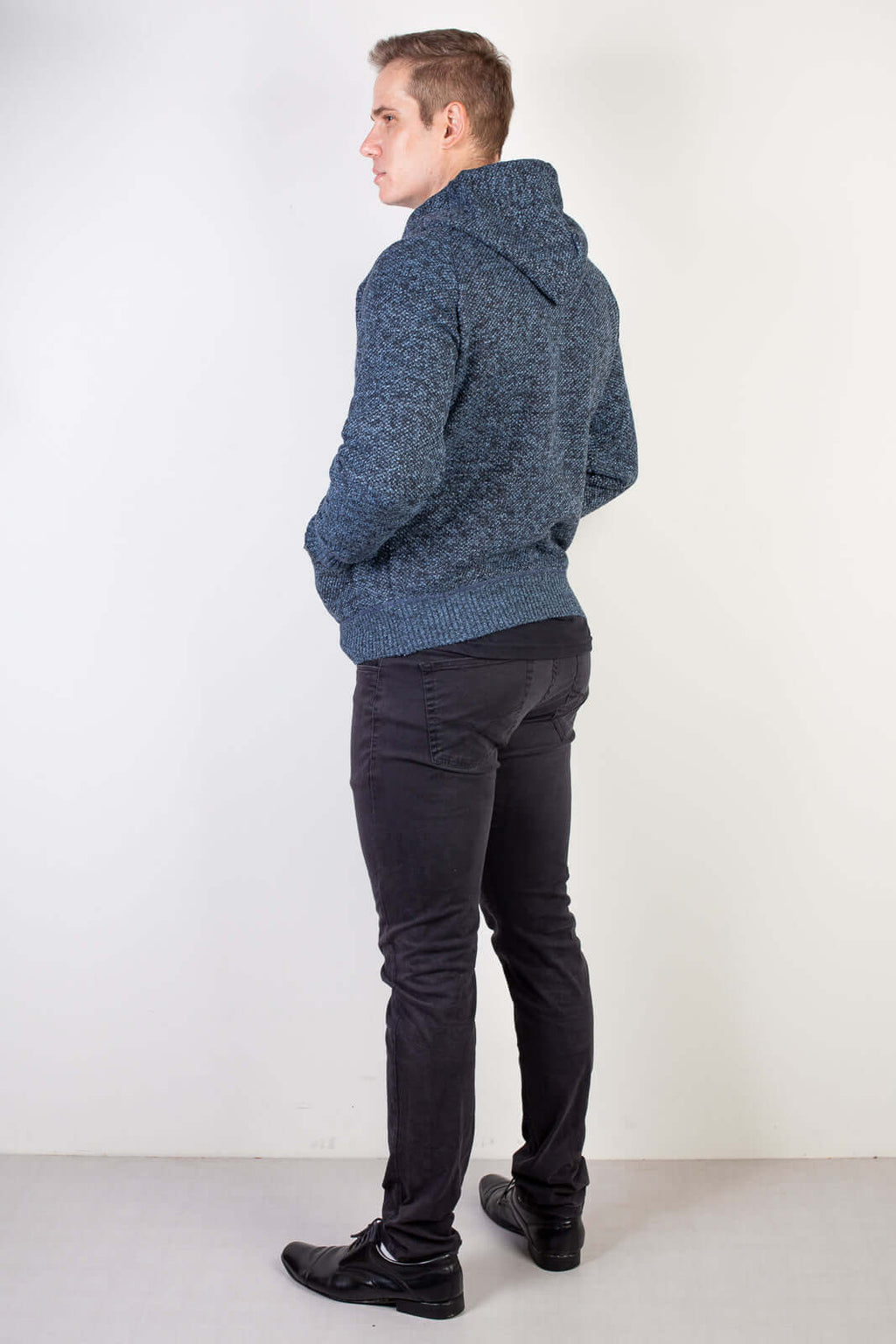 Blusão grosso de malha masculino com capuz 90150 - Enluaze