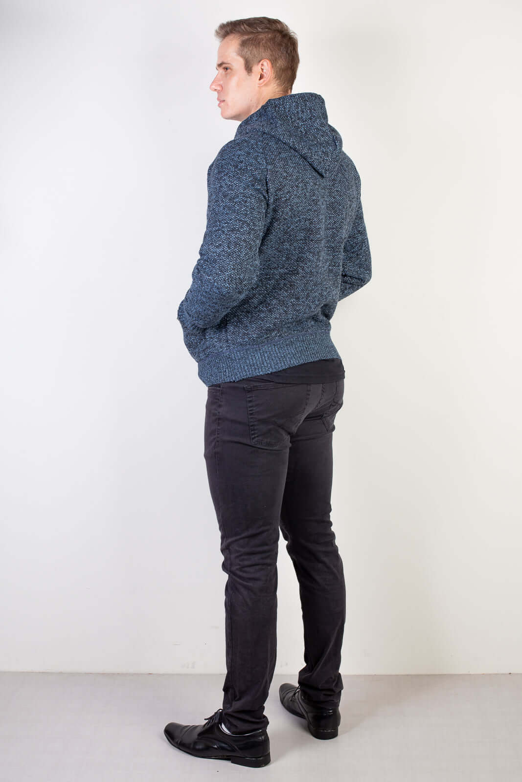 Blusão grosso de malha masculino com capuz 90150 - Enluaze