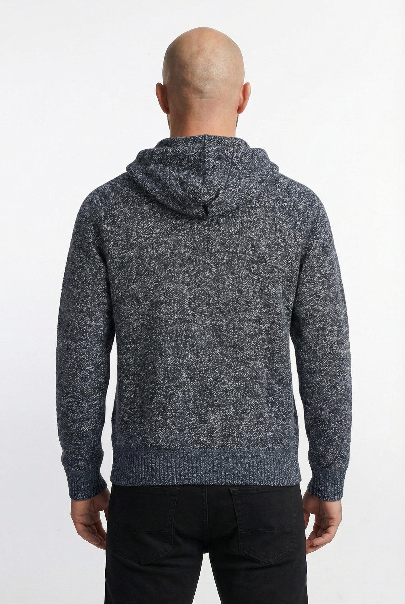 Blusão grosso de malha masculino com capuz 90150