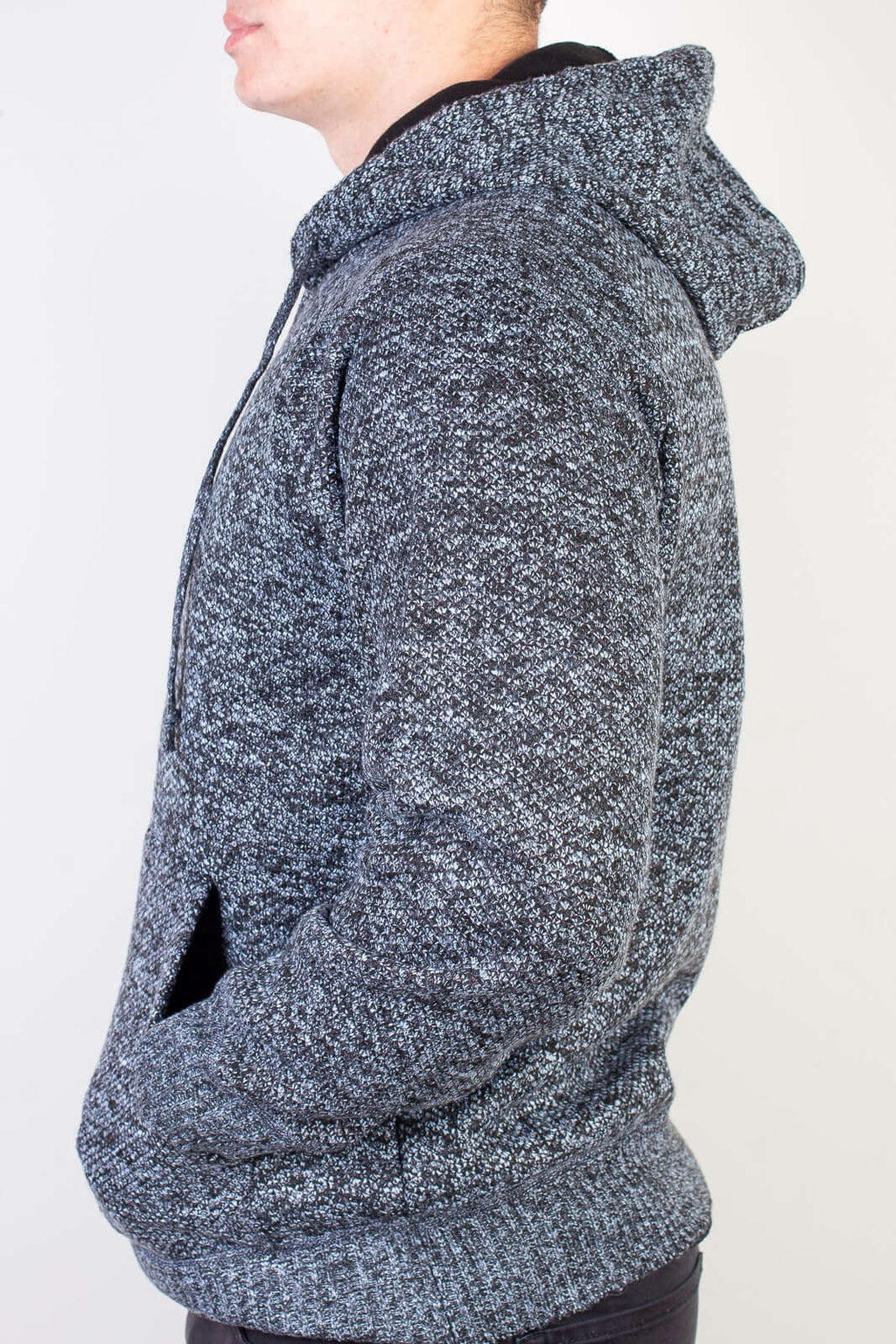 Blusão grosso de malha masculino com capuz 90150 - Enluaze