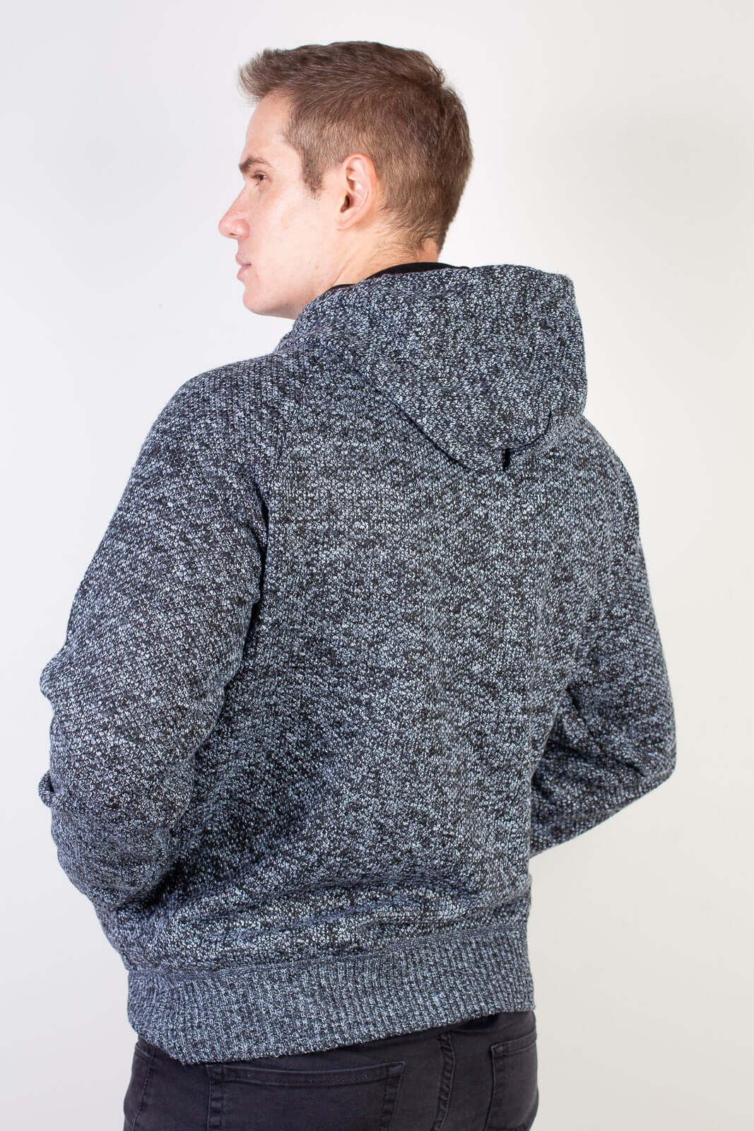 Blusão grosso de malha masculino com capuz 90150 - Enluaze