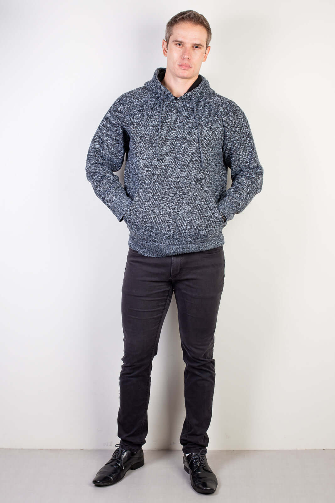 Blusão grosso de malha masculino com capuz 90150 - Enluaze